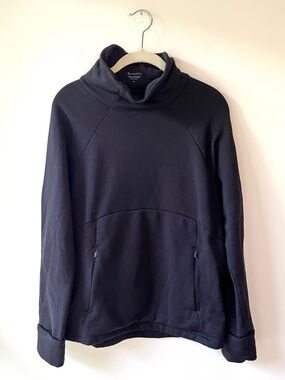 Athleta Altitude Polartec Funnel-Neck Black Sweatshirt Fleece - M